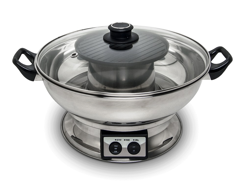 Pentola Hot Pot elettrica con piastra grill - diametro 30 cm